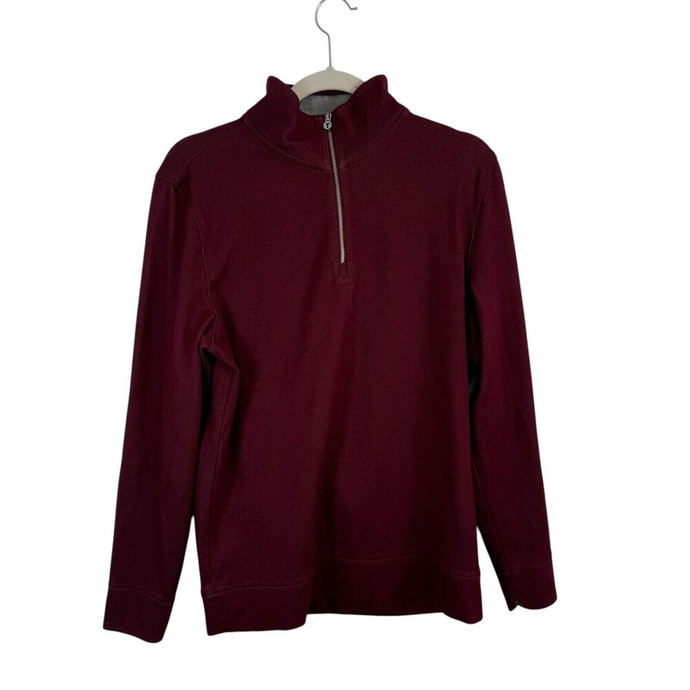 Men's Half-Zip Sweater Pullover - Burgundy